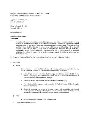 Cheyney University Policy Number FA 2013-1012 4.13