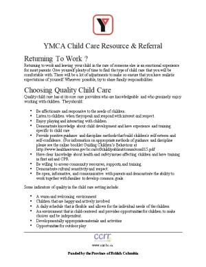 Child Care Information