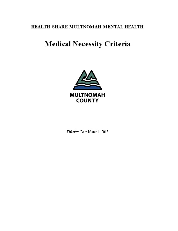 Children/Adolescent Mental Disorder Verity Criteria for Psychiatric Residential Treatment