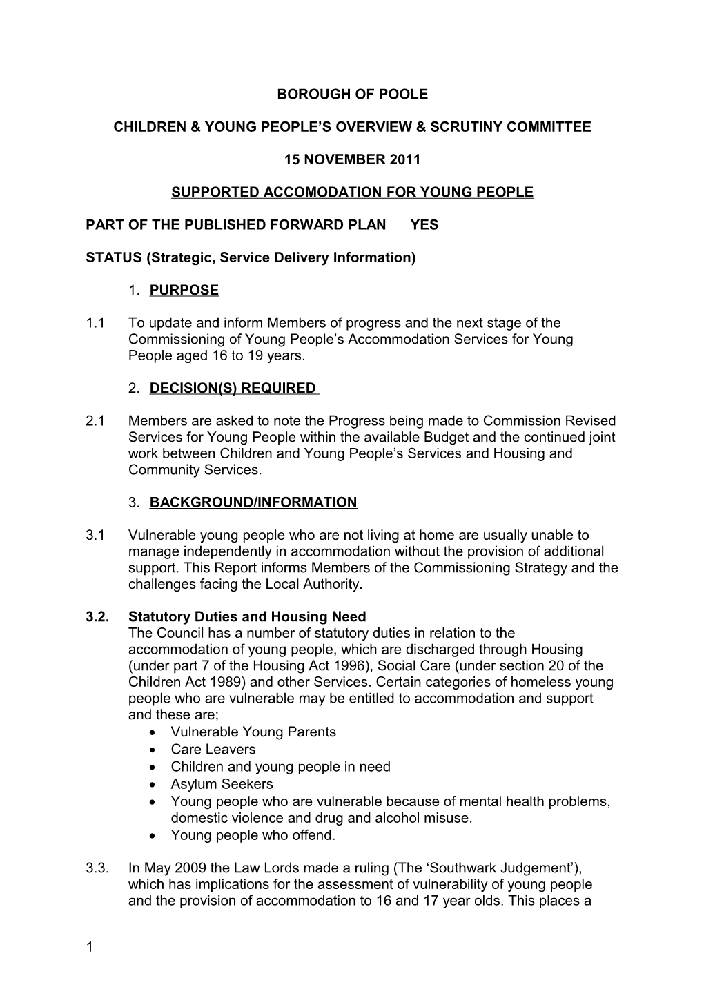 Children & Young People S Overview & Scrutiny Committee