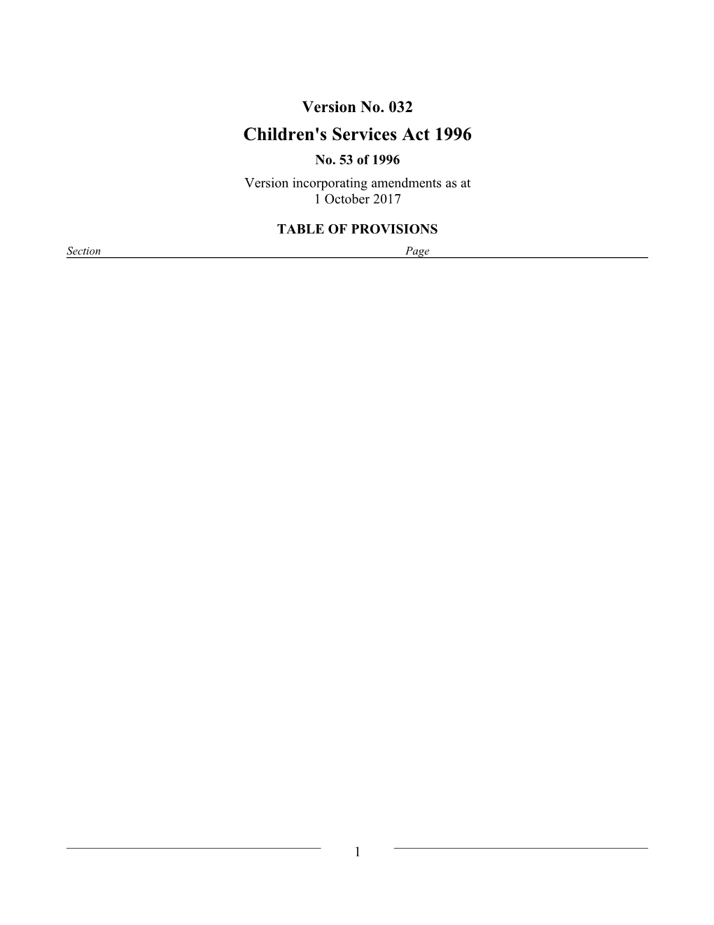 Children's Services Act 1996