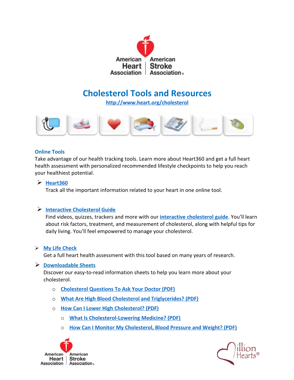 Cholesterol Tools and Resources