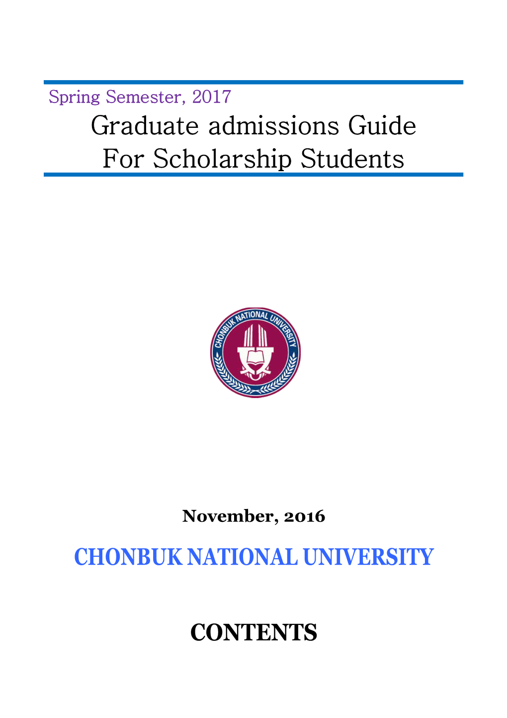 Chonbuk National University, Scholarship Students Spring Semester, 2017