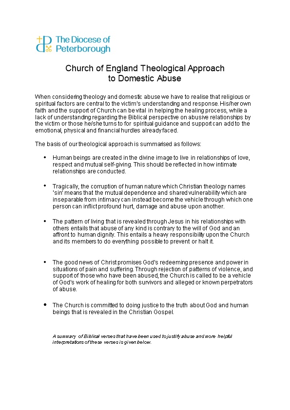 Church of England Theological Approach
