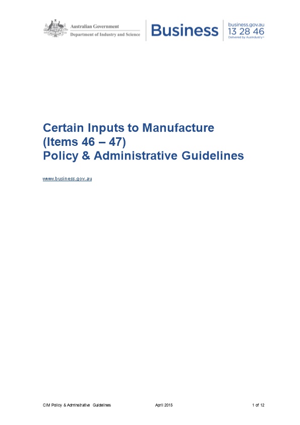 CIM - Policy Administrative Guidelines
