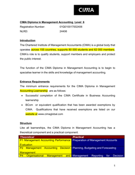 CIMA Diploma in Management Accounting Level 6