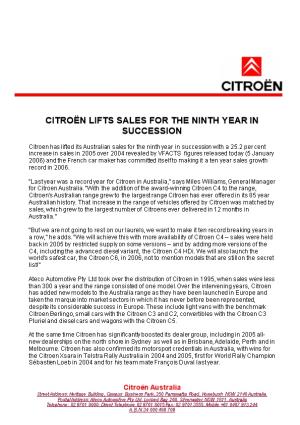 Citroënlifts Sales for the Ninth Year in Succession