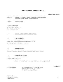 City Council Meeting No. 34