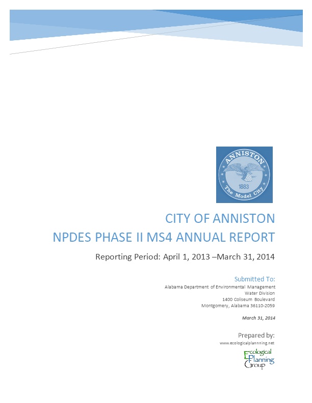 City of Anniston NPDES Phase II MS4 Annual Report