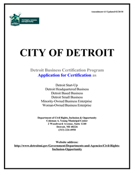City of Detroit /Civil Rights, Inclusion & Opportunity
