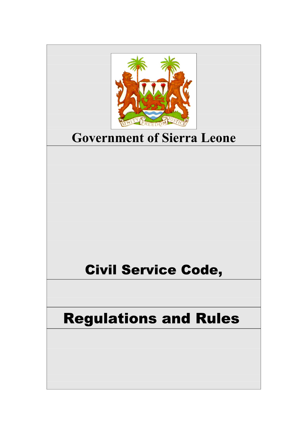 Civil Service Code, Regulations and Rules/Administrative Manual