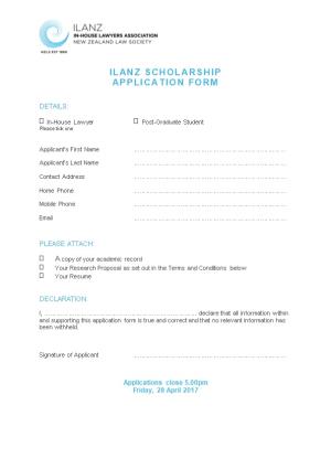 CLANZ Scholarship Application Form