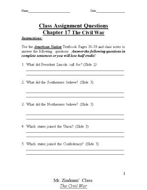 Class Assignment Questions