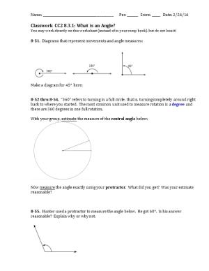 Classwork CC2 8.3.1: What Is an Angle?