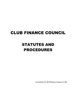 Club Finance Council
