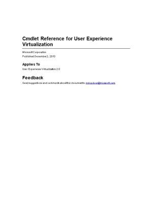 Cmdlet Reference for User Experience Virtualization