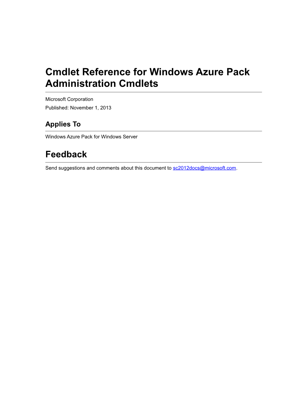 Cmdlet Reference for Windows Azure Pack Administration Cmdlets