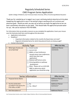 CME Program Series Application