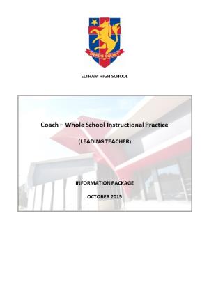 Coach Whole School Instructional Practice