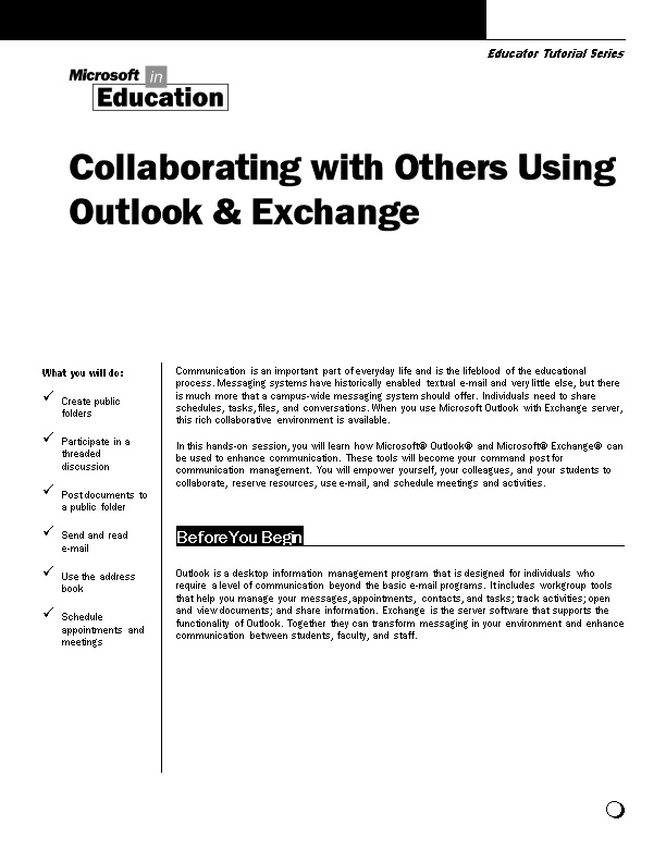 Collaborating with Others Using Outlook & Exchange