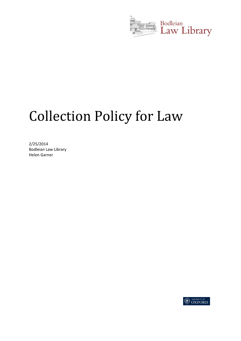 Collection Policy for Law