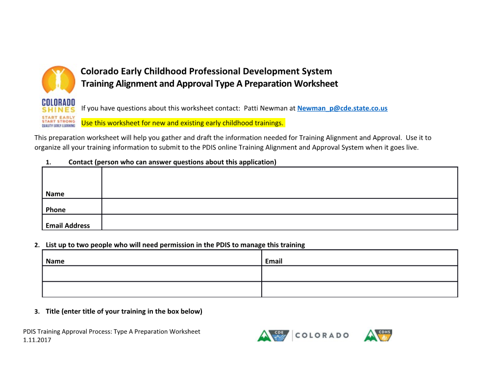 Colorado Early Childhood Professional Development System
