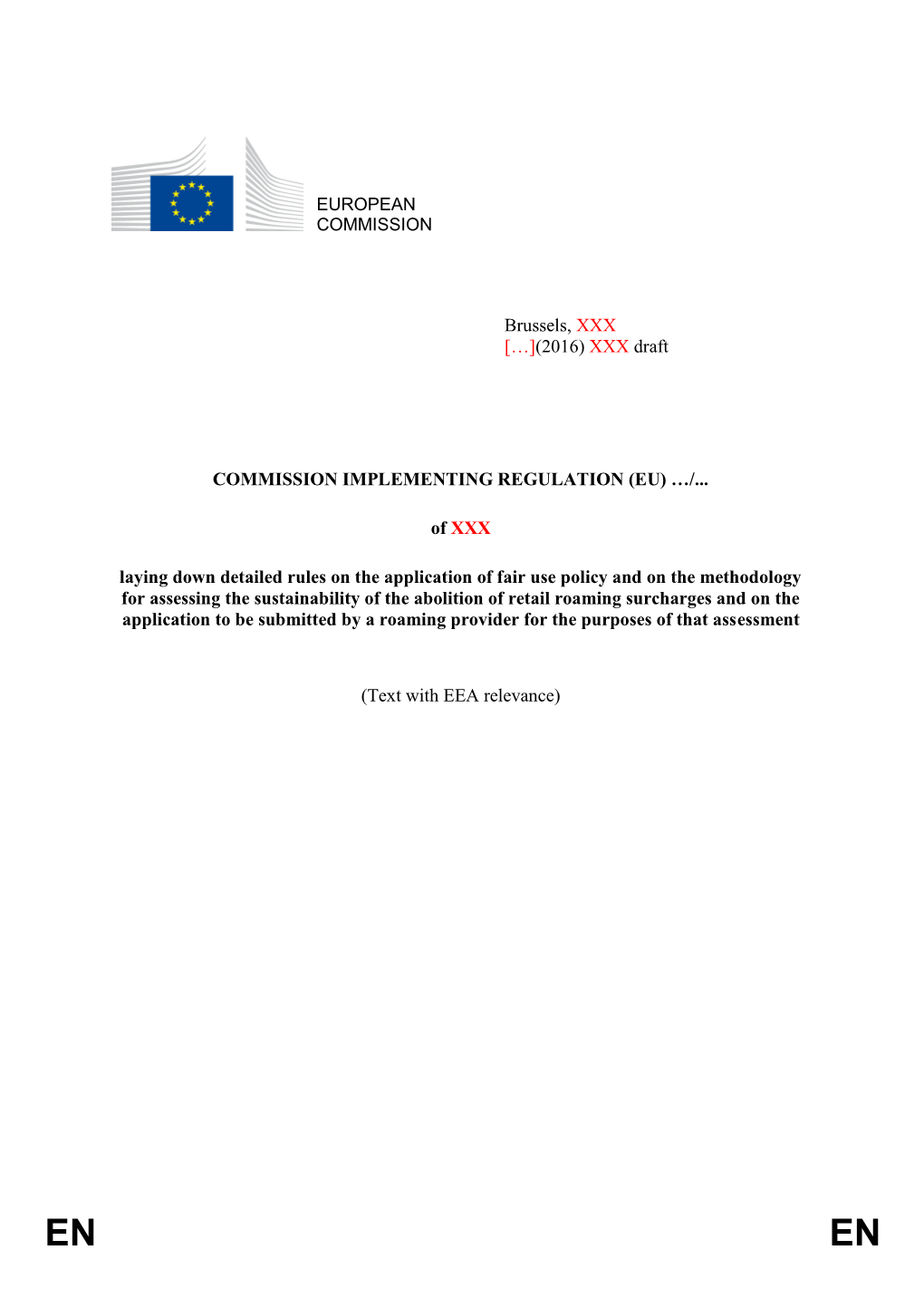 Commission Implementing Regulation (Eu)