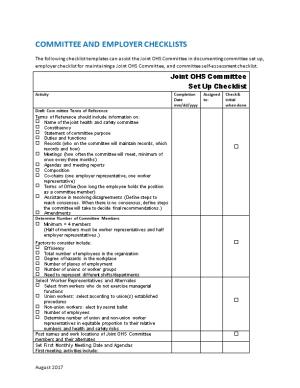 Committee and Employer Checklists