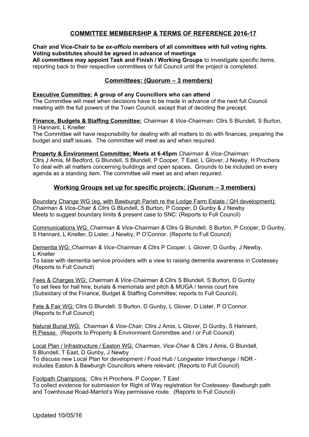 Committee Membership 2011-2012 and Terms of Reference