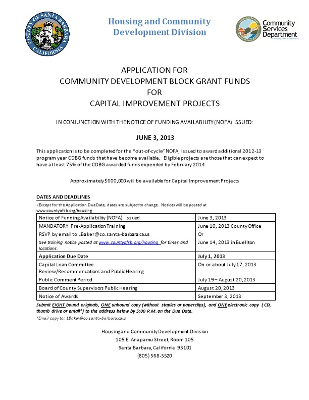 Community Development Block Grant Funds