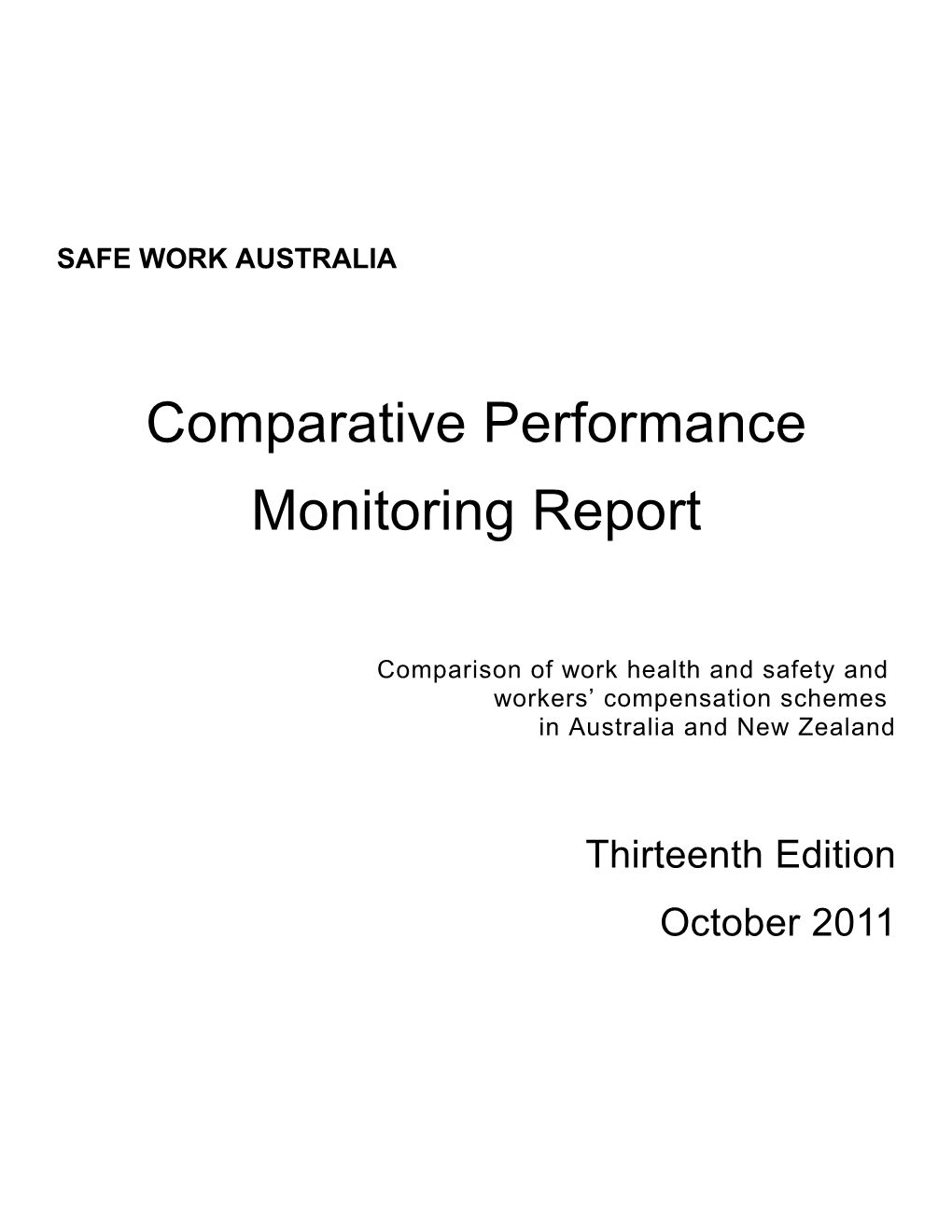 Comparative Performance Monitoring Report 13Th Edition