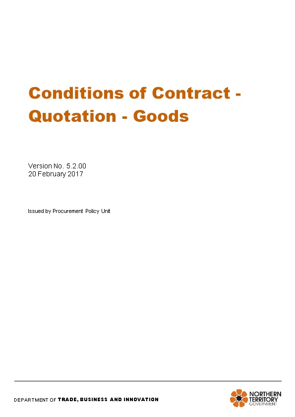 Conditions of Contract - Quotation - Goods