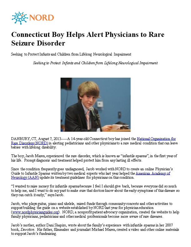 Connecticut Boy Helps Alert Physicians to Rare Seizure Disorder