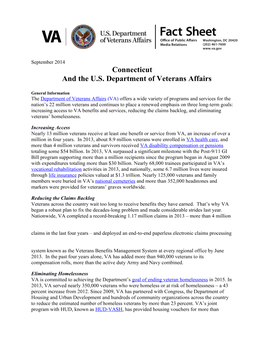 Connecticutand the U.S. Department of Veterans Affairs