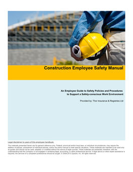 Construction Employee Safety Manual