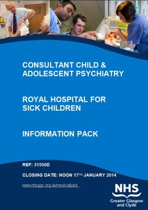 Consultant Child & Adolescent Psychiatry