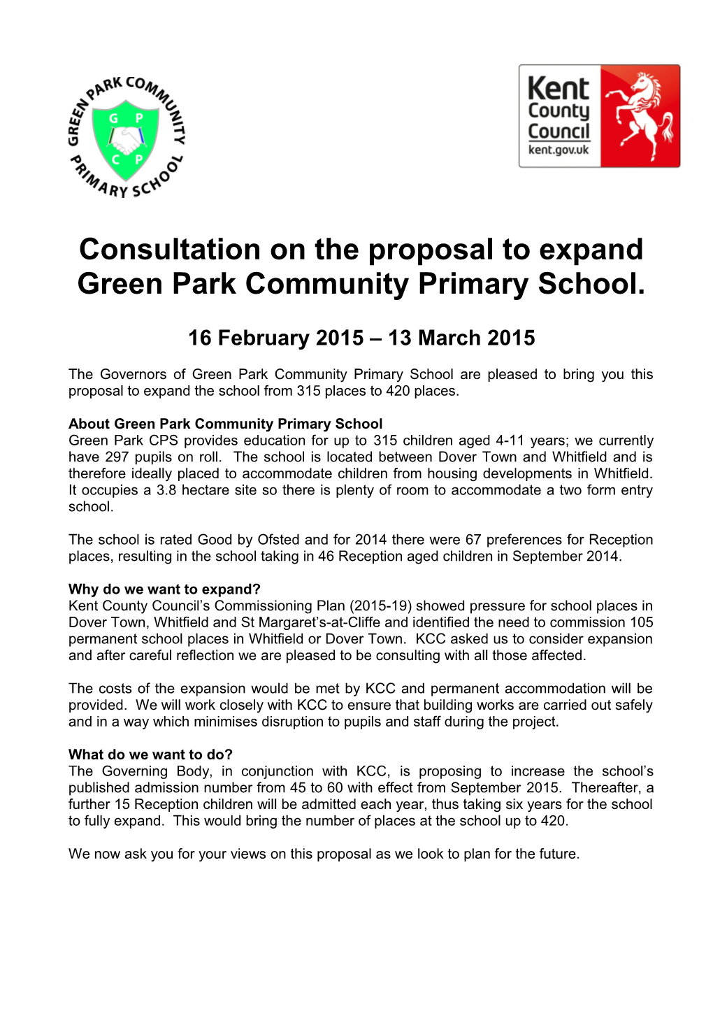 Consultation on the Proposal to Expand St John S CE Primary Academy, Maidstone