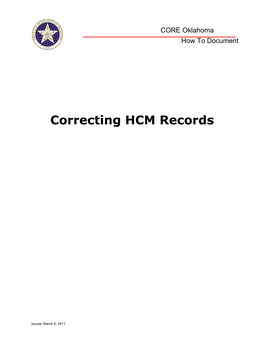 CORE How To: Correcting HCM Records