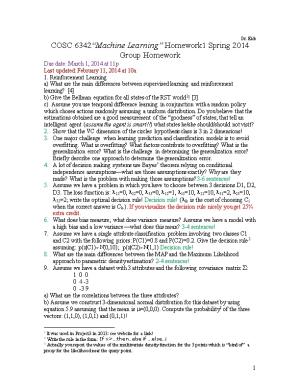 COSC 6342 Machine Learning Homework1spring 2014
