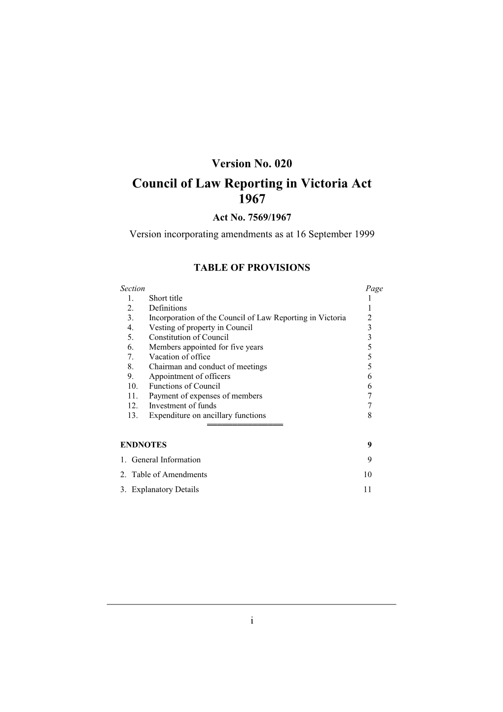 Council of Law Reporting in Victoria Act 1967