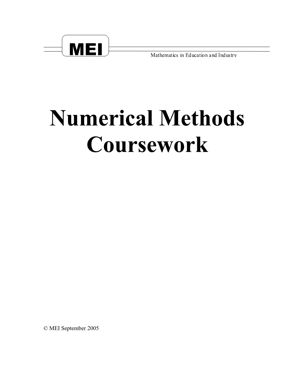 Coursework for Numerical Methods