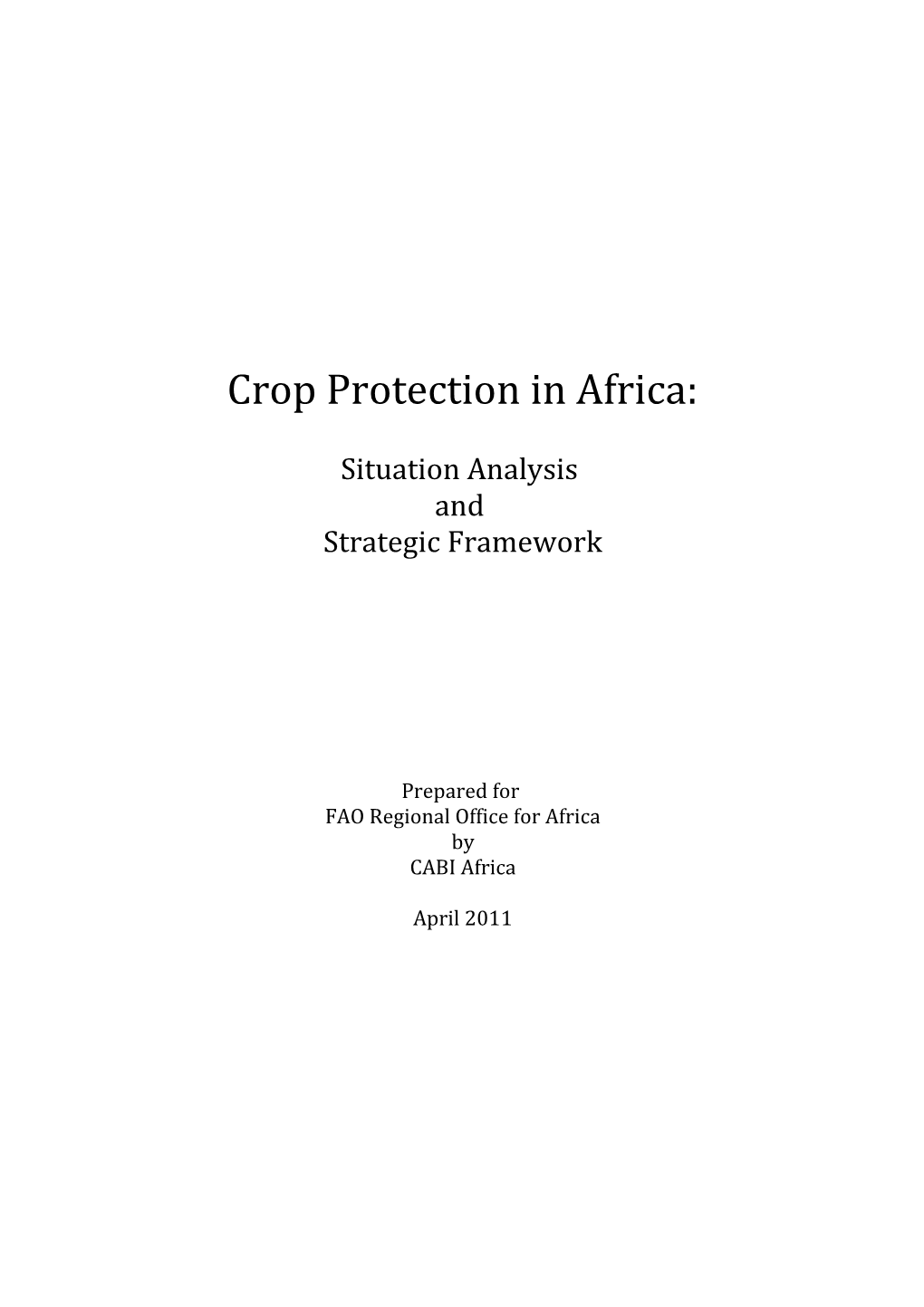 Crop Protection in Africa