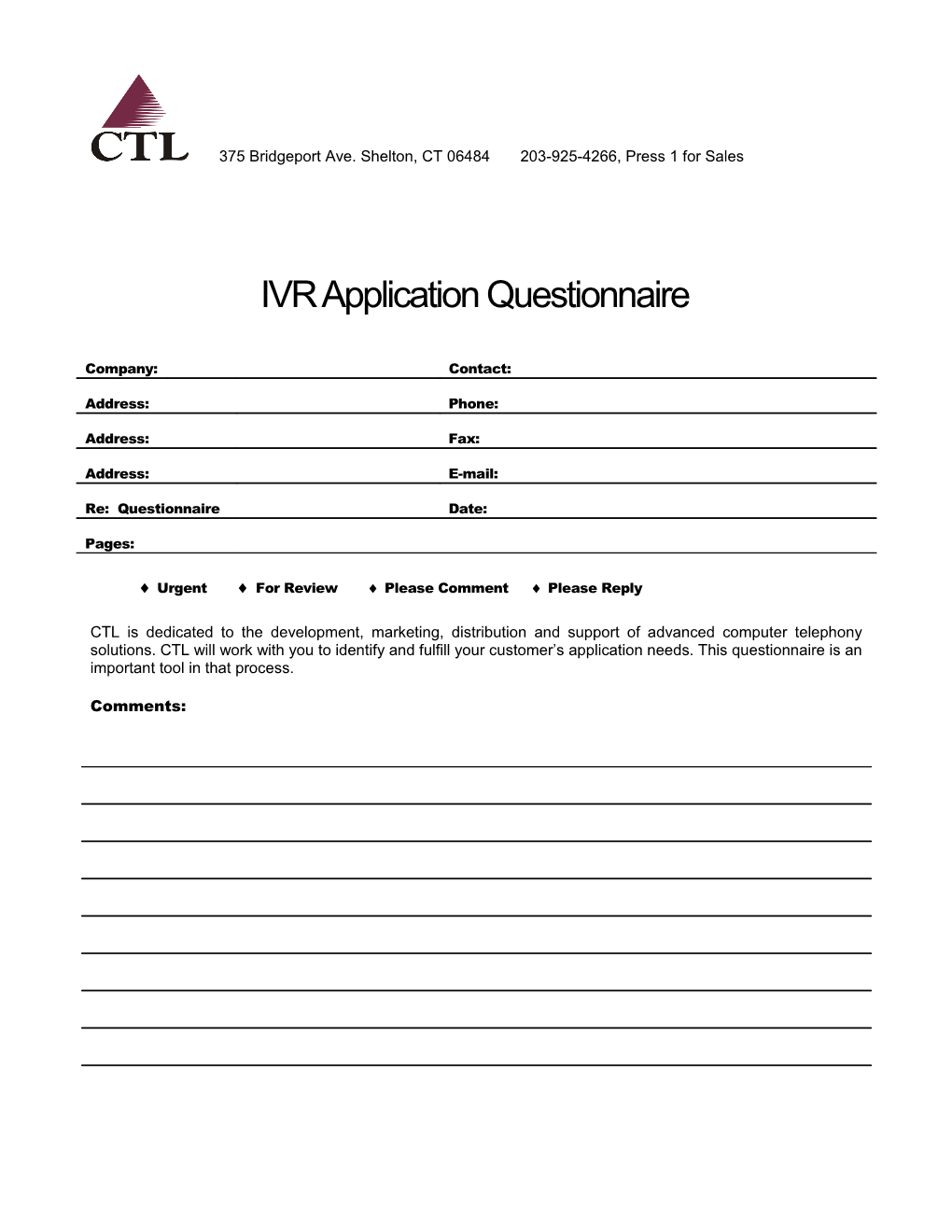 CTL Dealer Application Questionnaire