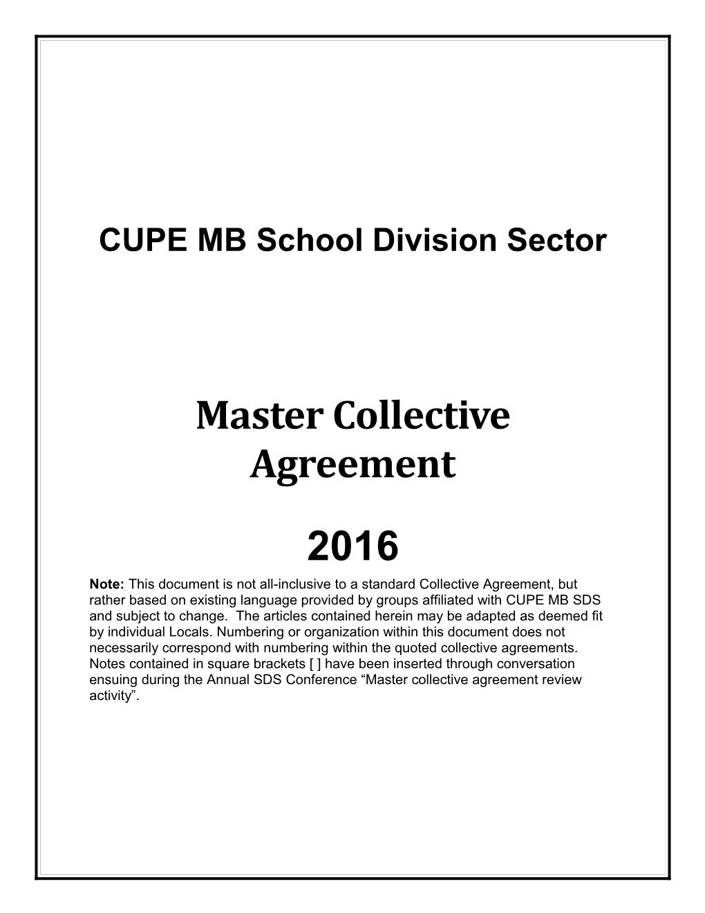 CUPE MB School Division Sector