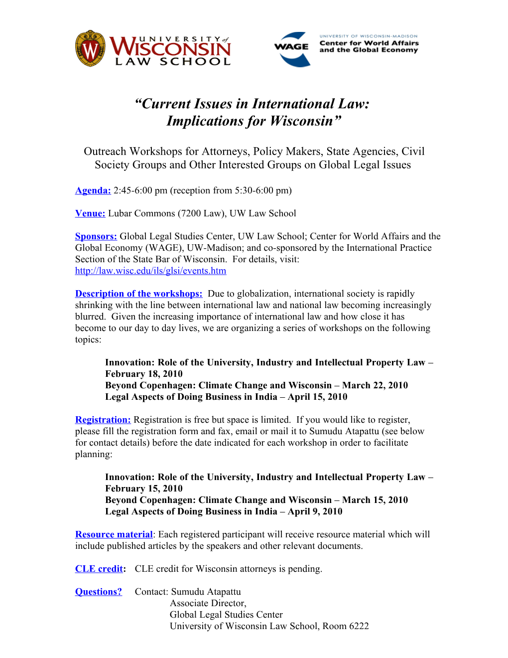Current Issues in International Law
