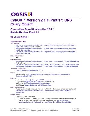 Cybox Version 2.1.1. Part 17: DNS Query Object