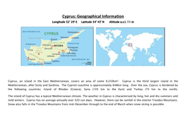 Cyprus: Geographical Information