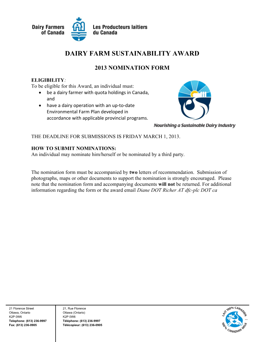Dairy Farm Sustainability Award