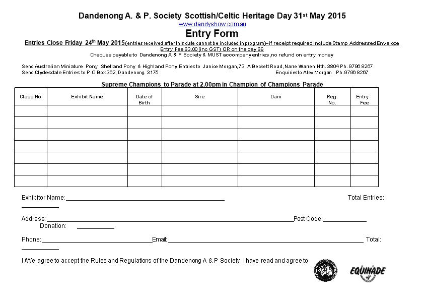 Dandenong a & P Society Scottish Heritage Day