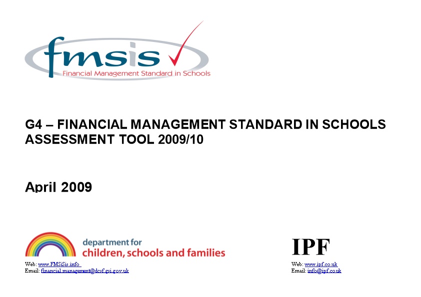 DCSF Financial Management Standard in Schools